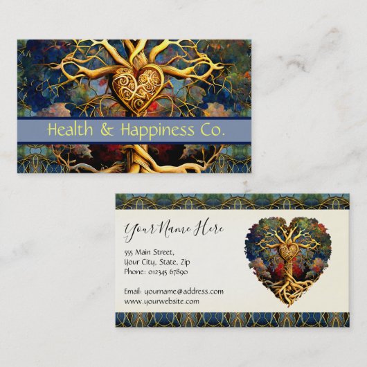 命の木のハート 名刺 (正面/裏面)