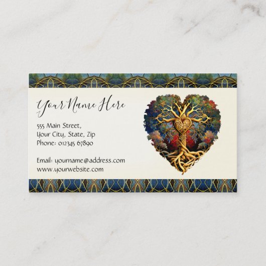 命の木のハート 名刺 (裏面)