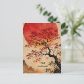命の木の上の真紅の太陽 ポストカード (スタンド正面)