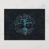 命の木の大理石と金ゴールド シーズンポストカード (正面)