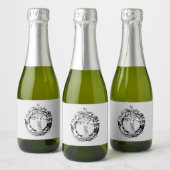 命の木をセットした飲食品ラベル スパークリングワインラベル (ボトル)