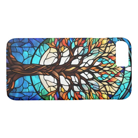 命の木ステンドグラスデザイン Case-Mate iPhoneケース (裏面(横))