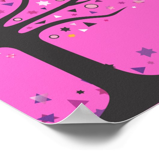 命の木ユダヤ人ベビー命名誕生証明書 ポスター (角)