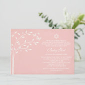 命の木赤ちゃん少女命日招待状蝶 招待状 (スタンド正面)