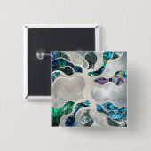 命の木 – アワビの貝殻と真珠 缶バッジ (正面&裏面)