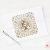 命の木 – トライケトラパステルとYggdrasil金ゴールド スクエアシール (封筒)