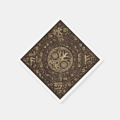 命の木 – トリニティノットとYggdrasil スタンダードカクテルナプキン (角)