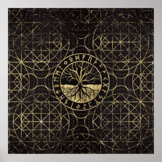 命の木 – ヤグドラシルとルーン ポスター (正面)