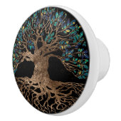 命の木 – ヤグドラシルゴールデンアンドマーブルオーナメント セラミックノブ (右)