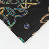 命の木 – ヤグドラシルゴールデンアンドマーブルオーナメント フリースブランケット (角)