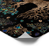 命の木 – ヤグドラシルゴールデンアンドマーブルオーナメント ポスター (角)