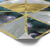 命の木 – ヤグドラシル – 大理石と金ゴールド ポスター (角)