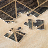 命の木 – ヤグドラシル – 木の樹皮と金ゴールド ジグソーパズル (側面)