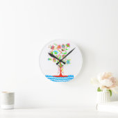 命の木。動植物 ラウンド壁時計 (ホーム)