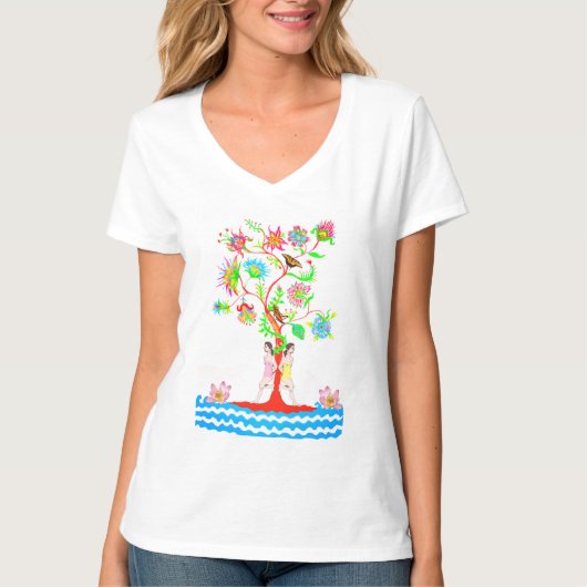 命の木。動植物 Tシャツ (正面)