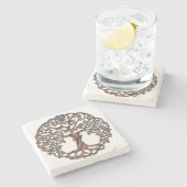 命の木，命の木，命の木の贈り物。 ストーンコースター (横)