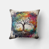 命の木。平和、愛（編集可能） クッション (裏面)