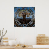 命の木 – Yggdrasilスケッチ ポスター (キッチン)