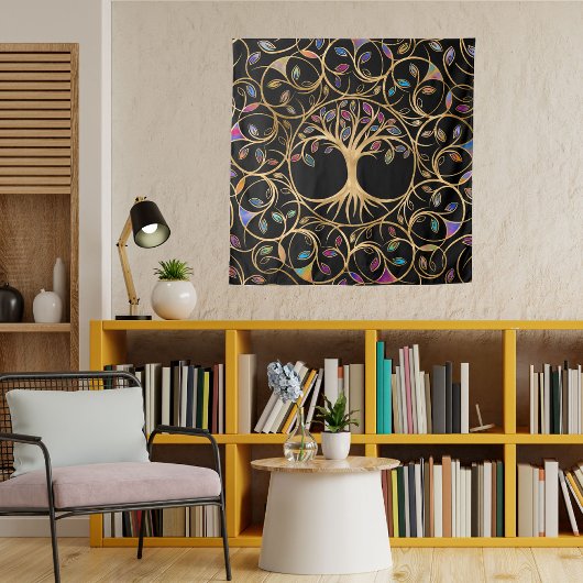 命の木 – Yggdrasil -カラフル タペストリー