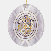 命の花のアンタハラーナ – 真珠とアメジスト セラミックオーナメント (左)