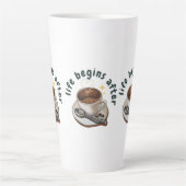 命はコーヒーの後に始まる カフェラテマグ (正面)