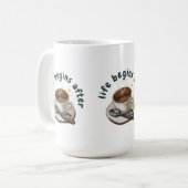 命はコーヒーの後に始まる コーヒーマグカップ (正面左)