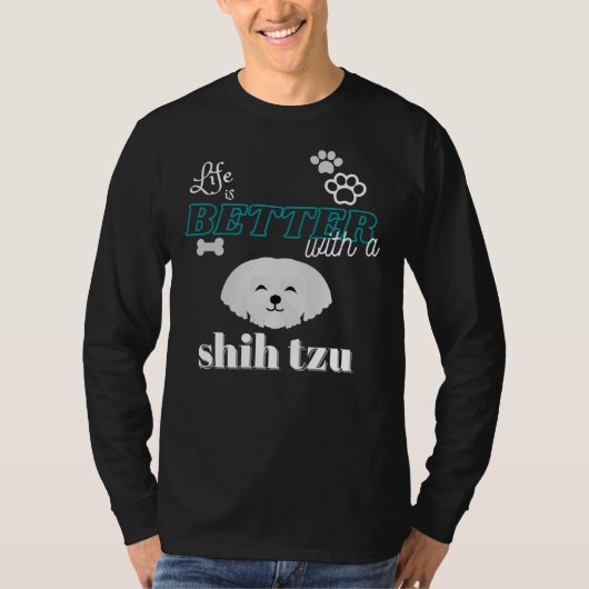 命はシーズー(犬) Tシャツ (正面)
