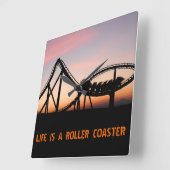 命はジェットコースター スクエア壁時計 (傾斜)