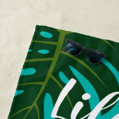 命はモンステラのヤシの葉ビーチの方が良い ビーチタオル (インサイチュ)