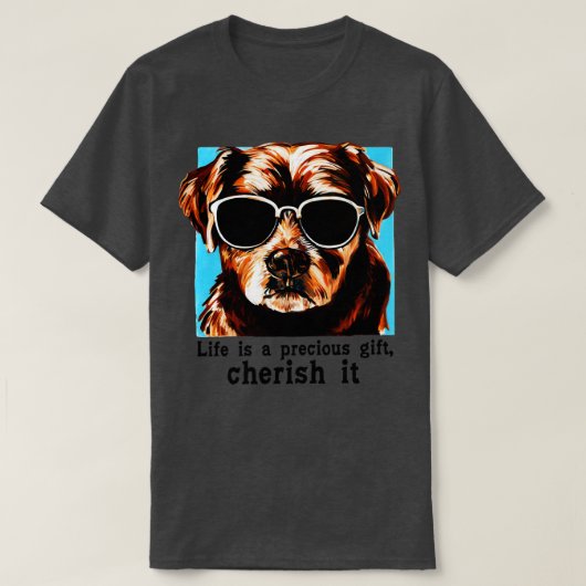 命は大切これを大事にする Tシャツ (デザイン正面)