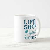 命は短い、猫を贅沢に コーヒーマグカップ (正面右)