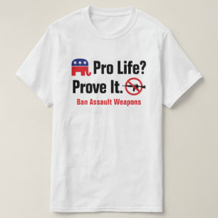 命を守れ?証明してみろ - アサルトウェポン禁止Tシャツ Tシャツ