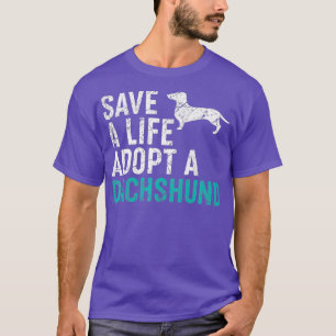 命を救おう 犬を飼おう ダックスフンド 救われた犬 Tシャツ