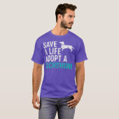 命を救おう 犬を飼おう ダックスフンド 救われた犬 Tシャツ (正面フル)