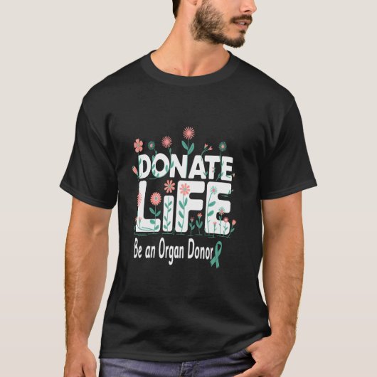 命を贈ろう 臓器提供者意識 緑のリボン Tシャツ (正面)