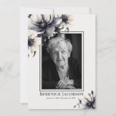 命エレガントの記念写真お祝い 招待状 (正面)