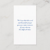 命エレガント命記念祈りの言葉カードお祝い 名刺 (裏面)