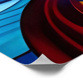 命カラフルの木のステンドグラスの外観 ポスター (角)