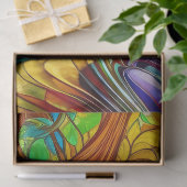 命カラフルの木のステンドグラスの外観 薄葉紙 (ギフト)