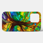 命カラフルの木のステンドグラスの外観 Case-Mate iPhoneケース (裏面 (横))