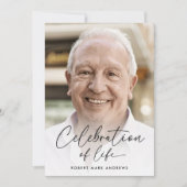 命シンプルモダン記念のお祝い写真 招待状 (正面)