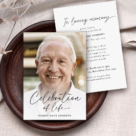 命シンプルモダン記念のお祝い写真 招待状