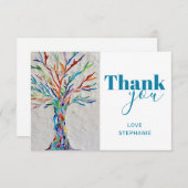 命パーソナライズされたの木のサンキューカード サンキューカード (正面/裏面)