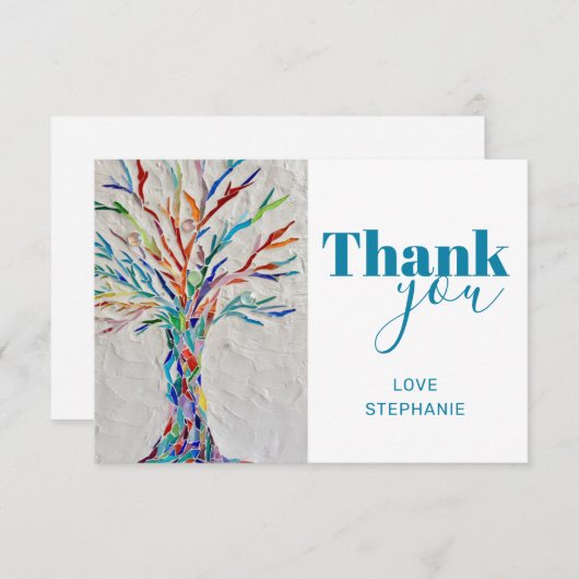 命パーソナライズされたの木のサンキューカード サンキューカード (正面/裏面)