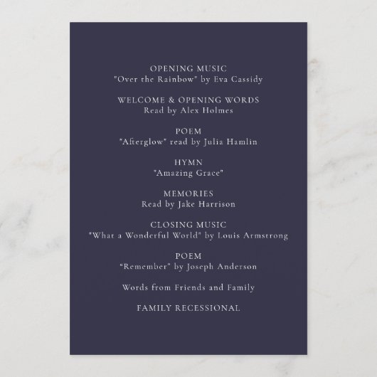 命モダン令のお祝い プログラム (裏面)