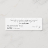 命モダン令ハート感謝していの自筆 スキニー名刺 (裏面)