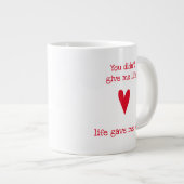 命与えを |赤いハート – 継母 ジャンボコーヒーマグカップ (正面右)