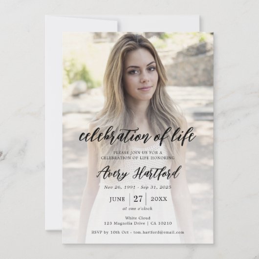 命日お祝い 招待状 (正面)