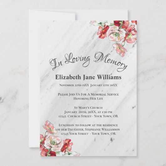 命日お祝い | Poppy 招待状 (正面)