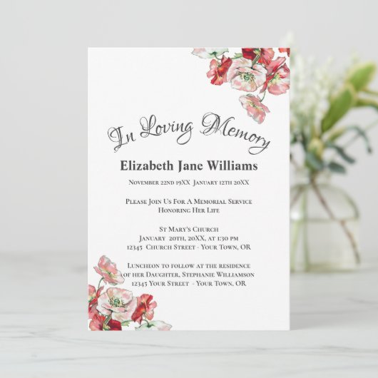 命日お祝い | Poppy Invet 招待状 (スタンド正面)